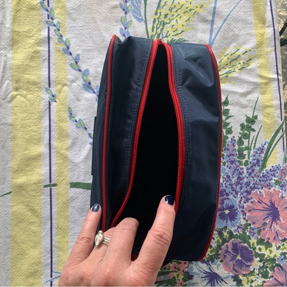 Men’s Vintage Y2K TOMMY HILFIGER DOPP Kit Shaving Toiletries Zip Bag Navy Blue - Picture 11 of 12